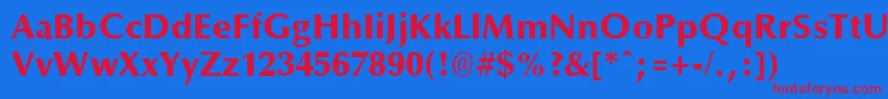 OptaneExtrabold Font – Red Fonts on Blue Background