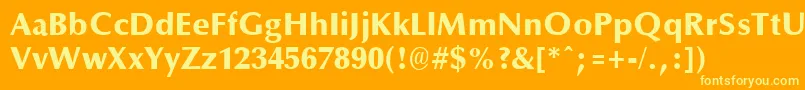 fuente OptaneExtrabold – Fuentes Amarillas Sobre Fondo Naranja