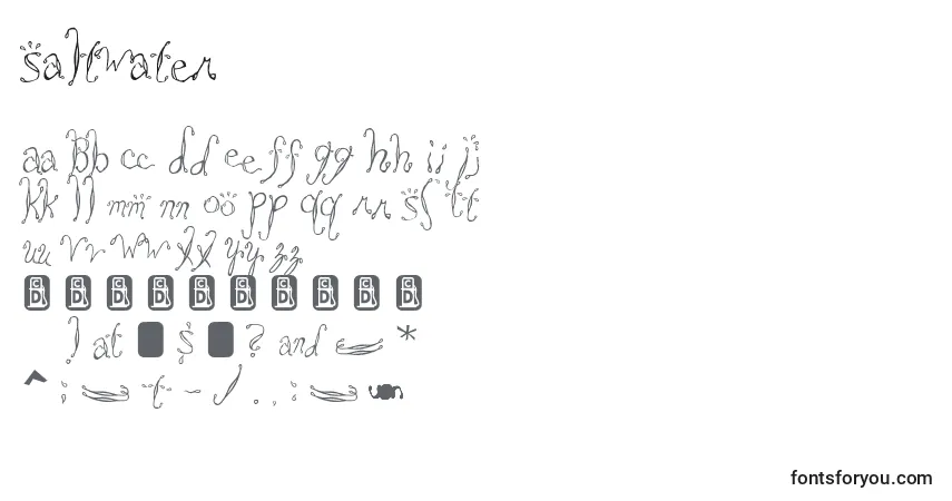 Schriftart Saltwater – Alphabet, Zahlen, spezielle Symbole