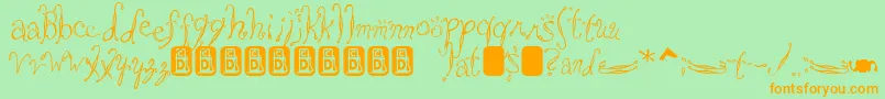 Saltwater Font – Orange Fonts on Green Background