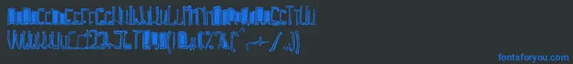 TrojasciptBold Font – Blue Fonts on Black Background