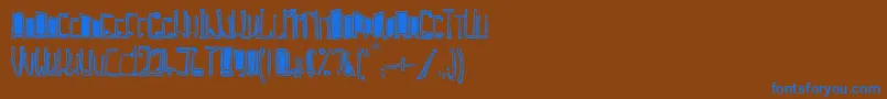 TrojasciptBold Font – Blue Fonts on Brown Background