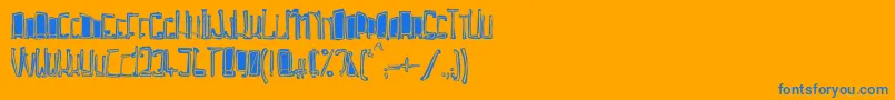 TrojasciptBold Font – Blue Fonts on Orange Background