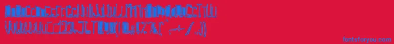 TrojasciptBold Font – Blue Fonts on Red Background