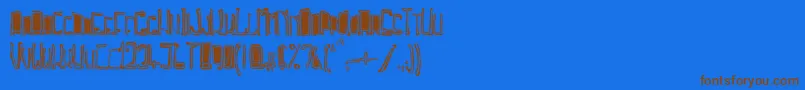 TrojasciptBold Font – Brown Fonts on Blue Background