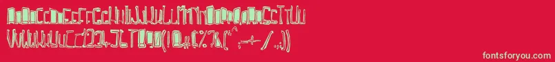 TrojasciptBold Font – Green Fonts on Red Background
