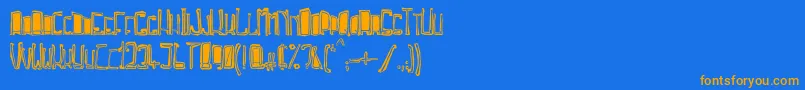 TrojasciptBold Font – Orange Fonts on Blue Background