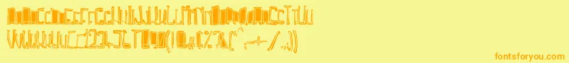 TrojasciptBold Font – Orange Fonts on Yellow Background
