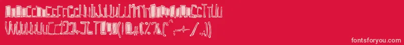 TrojasciptBold Font – Pink Fonts on Red Background