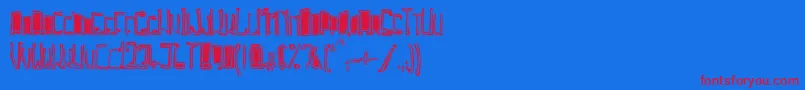 TrojasciptBold Font – Red Fonts on Blue Background