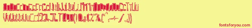 TrojasciptBold Font – Red Fonts on Yellow Background