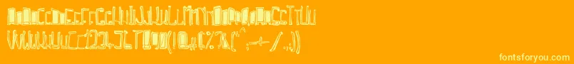 TrojasciptBold Font – Yellow Fonts on Orange Background