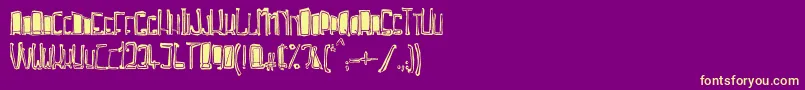 TrojasciptBold Font – Yellow Fonts on Purple Background