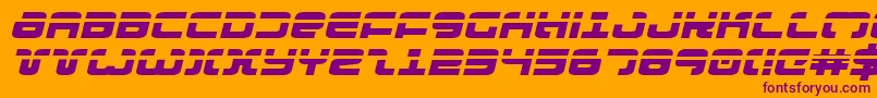 Exedorelexpi-Schriftart – Violette Schriften auf orangefarbenem Hintergrund