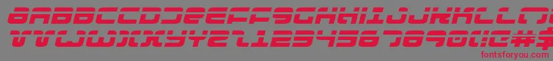 Czcionka Exedorelexpi – czerwone czcionki na szarym tle