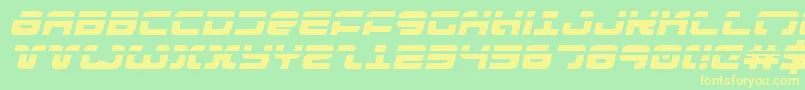 Exedorelexpi-Schriftart – Gelbe Schriften auf grünem Hintergrund