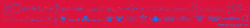 CornucopiaOfOrnaments Font – Blue Fonts on Red Background