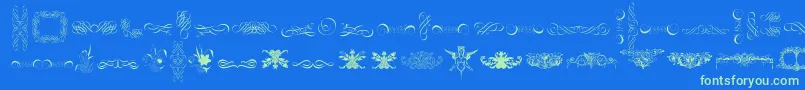 CornucopiaOfOrnaments-Schriftart – Grüne Schriften auf blauem Hintergrund