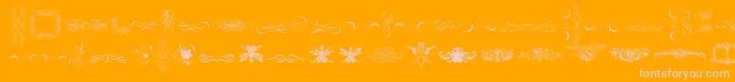 CornucopiaOfOrnaments-Schriftart – Rosa Schriften auf orangefarbenem Hintergrund