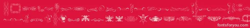 CornucopiaOfOrnaments-Schriftart – Rosa Schriften auf rotem Hintergrund