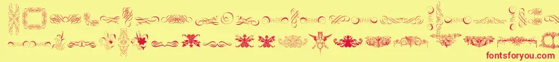 CornucopiaOfOrnaments Font – Red Fonts on Yellow Background