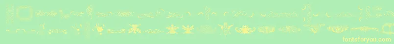 CornucopiaOfOrnaments-Schriftart – Gelbe Schriften auf grünem Hintergrund