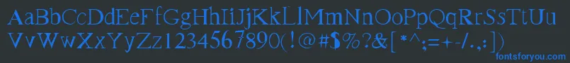 FrankRegular Font – Blue Fonts on Black Background