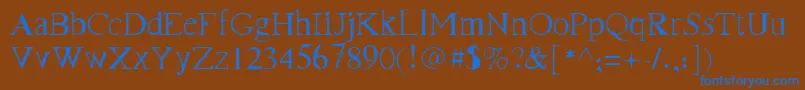 FrankRegular Font – Blue Fonts on Brown Background