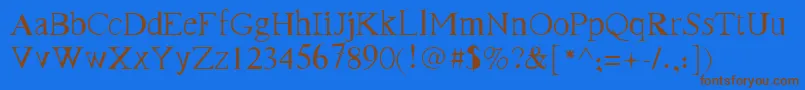 FrankRegular Font – Brown Fonts on Blue Background