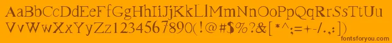 FrankRegular Font – Brown Fonts on Orange Background