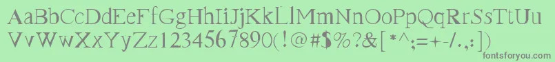 フォントFrankRegular – 緑の背景に灰色の文字