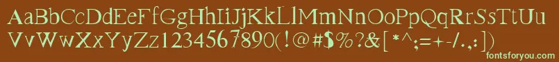 FrankRegular Font – Green Fonts on Brown Background