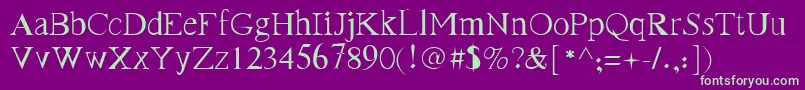 FrankRegular Font – Green Fonts on Purple Background