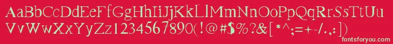 FrankRegular Font – Green Fonts on Red Background