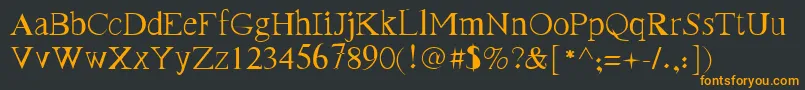 FrankRegular Font – Orange Fonts on Black Background