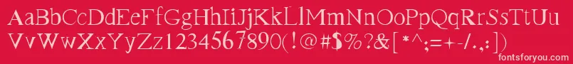 FrankRegular Font – Pink Fonts on Red Background