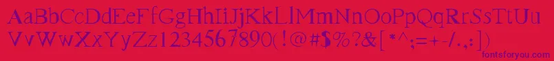 FrankRegular Font – Purple Fonts on Red Background