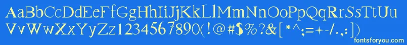 FrankRegular Font – Yellow Fonts on Blue Background