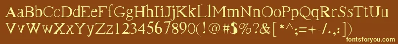 FrankRegular Font – Yellow Fonts on Brown Background