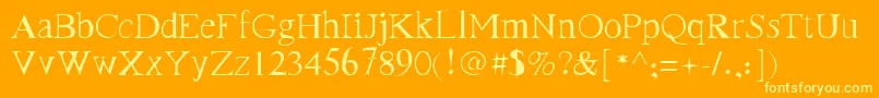FrankRegular Font – Yellow Fonts on Orange Background