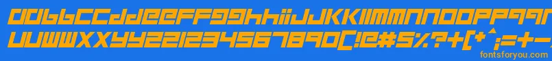 RobotChildren Font – Orange Fonts on Blue Background