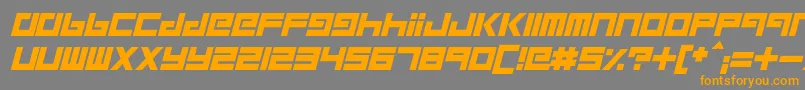 フォントRobotChildren – オレンジの文字は灰色の背景にあります。