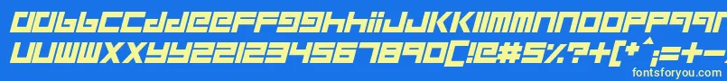 RobotChildren Font – Yellow Fonts on Blue Background