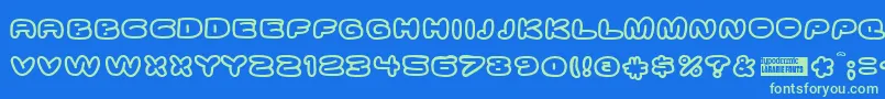 Ghostmea Font – Green Fonts on Blue Background