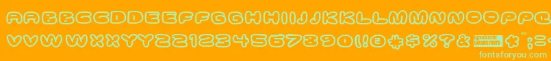 Ghostmea Font – Green Fonts on Orange Background