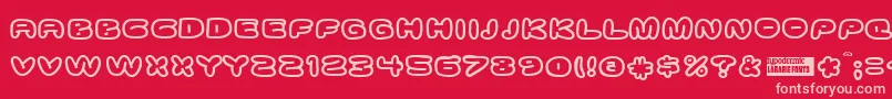 Ghostmea Font – Pink Fonts on Red Background