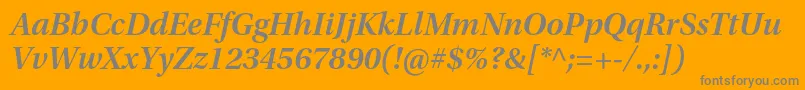 UtopiastdSemiboldsubhit-Schriftart – Graue Schriften auf orangefarbenem Hintergrund