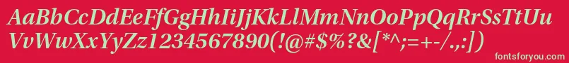 UtopiastdSemiboldsubhit Font – Green Fonts on Red Background