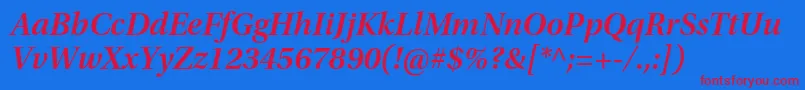 UtopiastdSemiboldsubhit Font – Red Fonts on Blue Background