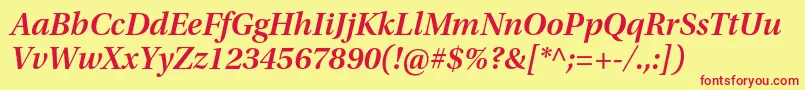UtopiastdSemiboldsubhit-Schriftart – Rote Schriften auf gelbem Hintergrund